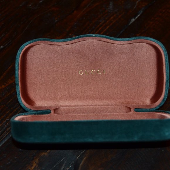 RARE AUTHENTIC GUCCI GREEN VELVET SUNGLASSES  EYEGLASSES GG CASE BOX CLOTH COVER - Picture 2 of 5